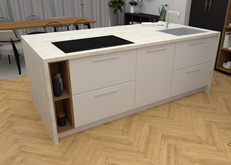 Ontwerp keuken A+L. 3D visualisatie Keuken A&L