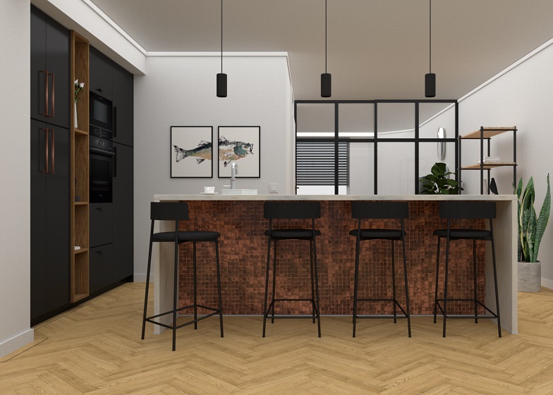 Ontwerp keuken A+L 3D visualisatie Keuken A&L